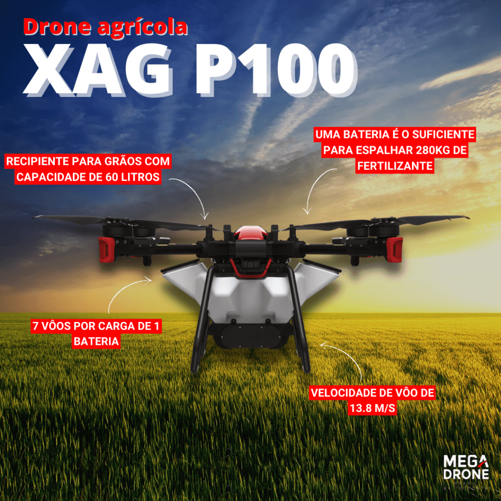 Drone XAG P100, o maior e mais potente da categoria de drones agrícolas